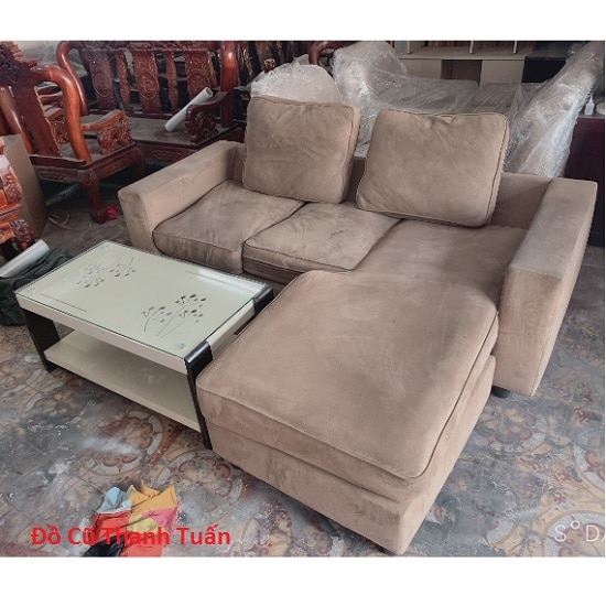 sofa-vai-nhung-cu Bộ Sofa Tiếp Khách Cũ Bọc Vải Nhung Cao Cấp - Mã 710