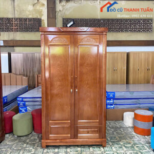 Tủ Quần Áo Gỗ Xoan Đào 2M1x1M2 2 Cánh Giá Rẻ Mới 99%