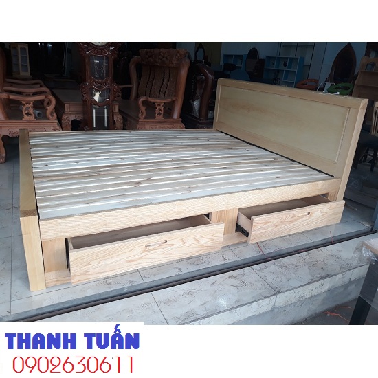 giuong-go-soi-hoc-1m8x2m-ntgs1 Thanh Lý Giường Gỗ Sồi Có Hộc 1m8 x 2m GN22