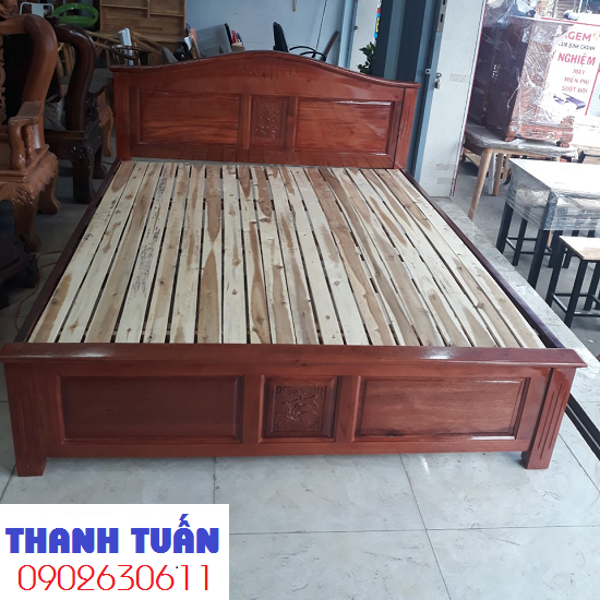 giuong-xa-cu-1m6-ntgs Thanh Lý Giường Gỗ Xà Cừ 1m6 x 2m GN19
