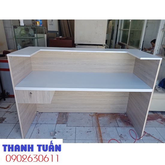 quay-le-tan-cao-cap-1 Thanh Lý Quầy Lễ Tân 1m6 Trắng Vân Gỗ Q06