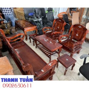 Thanh Lý Salon Gỗ Tràm Mã Lai Mini Cẩn SLG05