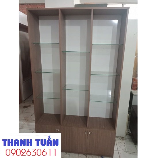 tu-kinh-trung-bay-nau-1m2 Thanh Lý Tủ Kính Trưng Bày Mỹ Phẩm Cũ Giá Rẻ TPHCM