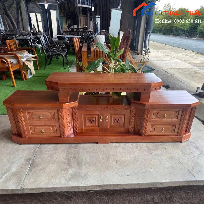 zz-hang-moi-ketivi-go-xoan-dao-2m2-G5tr Thanh Lý Kệ Tivi Gỗ Xoan Đào 2M2 Mới 99%