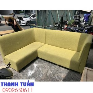 Ghế Sofa Chữ L Cũ Màu Xanh Cốm Giá Rẻ