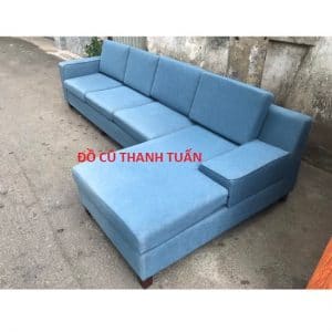 Thanh Lý Sofa Góc Chữ L Cũ Màu Xanh - BSFC69