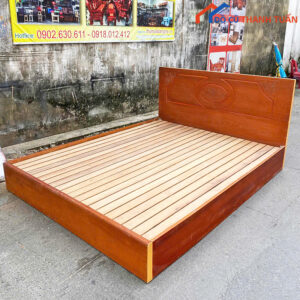 Giường Gỗ 1M6x2M Màu Nâu Cũ Giá Rẻ