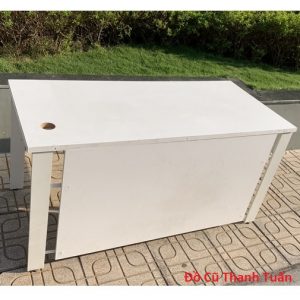 Bàn Làm Việc Khung Sắt Cũ Màu Trắng - Mã 320