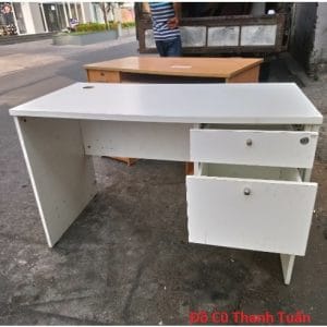 Mẫu Bàn Làm Việc 2 Hộc Cũ Màu Trắng - Mã 129