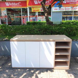 Kệ Tủ Hồ Sơ Thấp 3 Cánh Cũ Màu Trắng