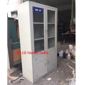 Tủ Hồ Sơ Sắt Cửa Kính 1M x 46Cm x 1M8 Cũ - Mã 908