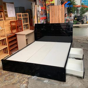 Thanh Lý Giường 1M6 Có Hộc Cũ Màu Đen