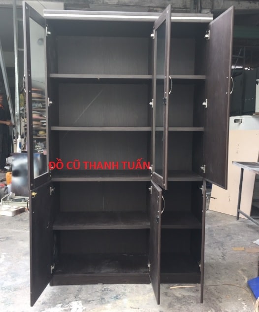 tu-ho-so-go-6-canh-cu-1 Tủ Hồ Sơ 2Mx1M2 Cũ Cửa Kính Đẹp 90% - THSC176