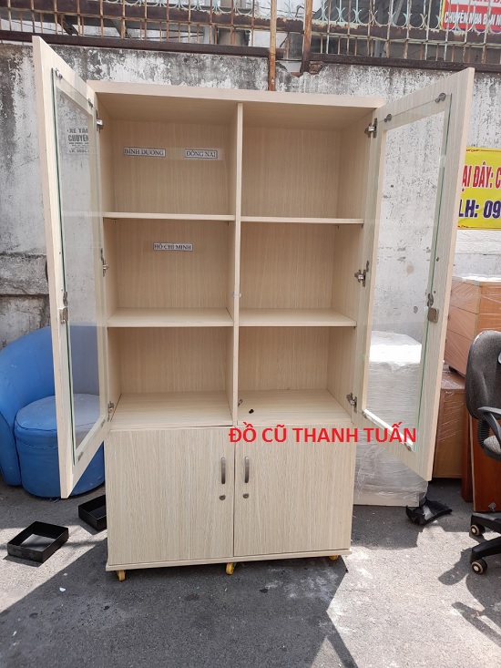 1-2 Thanh Lý Tủ Hồ Sơ Cũ Cửa Kính 1mx1m8x40cm