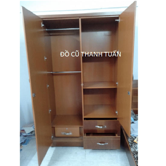 1-4 Thanh Lý Tủ Áo 2 Cánh Gỗ MDF Cũ Giá Rẻ
