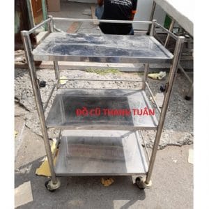 Thanh Lý Kệ Inox 3 Tầng Có Bánh Xe