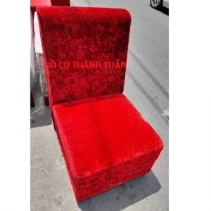 Ghế Sofa Đơn Có Tựa Bọc Vải Nhung Đỏ Cũ - BSFC84