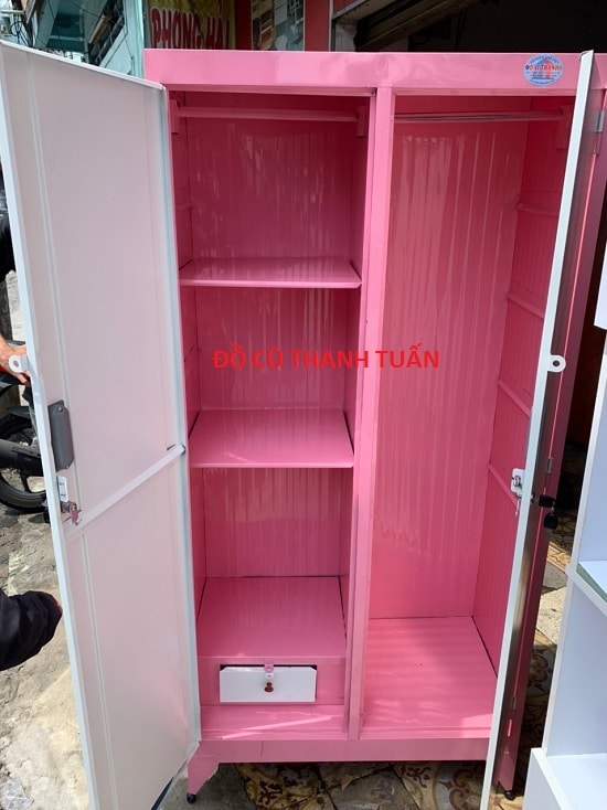 7-12 Tủ Áo Sắt Cũ Ngang 80Cm x 1M8 Hông 45Cm - TQAC36