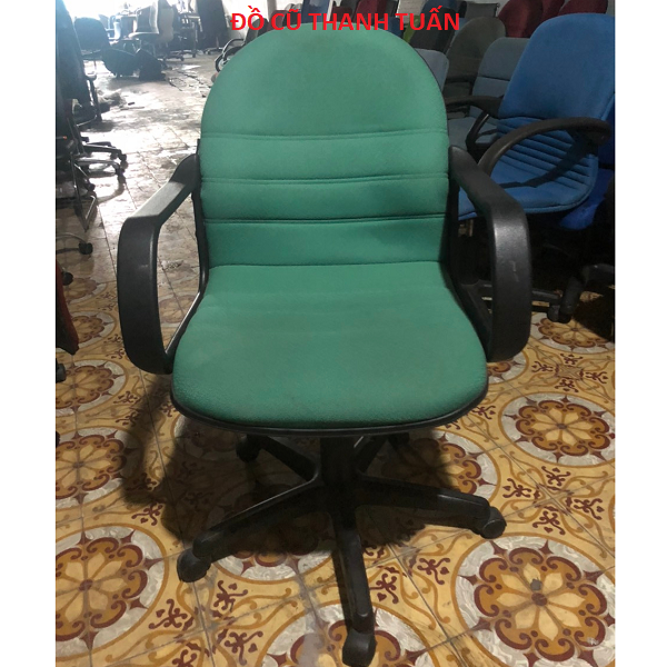 GHẾ-VĂN-PHÒNG-CŨ Ghế Xoay Văn Phòng Màu Xanh Cũ