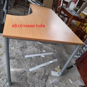 Bàn Làm Việc Chữ L Chân Sắt Cũ 1M2 X 1M4 - BLVC313_1m2*1m4