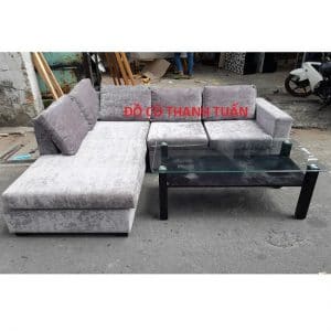 Bộ Sofa Góc Bọc Vải Nhung Mới 95% Giá Rẻ - BSFC111