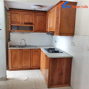 Bộ Tủ Bếp Trên Dưới Cũ Bằng Gỗ Tự Nhiên