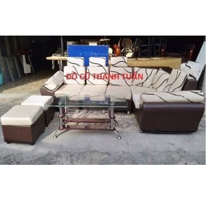 Bộ Sofa Bọc Simili Kèm Bàn Mới 90%