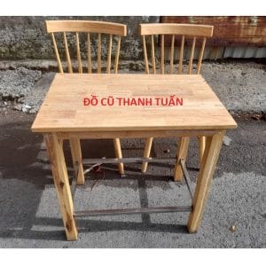 Thanh Lý Bộ Bàn Ăn 2 Ghế Gỗ Cũ - BQAC01