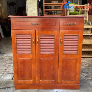 Tủ Giày Gỗ 3 Cánh Màu Nâu Cũ