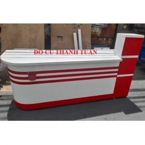 Quầy Lễ Tân Gỗ Cong 1M9×60Cm Cao 75Cm