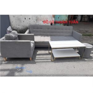 Thanh Lý Bộ Sofa Bọc Vải Màu Xám Cũ Giá Rẻ - BSFC13