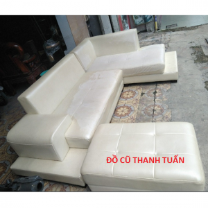 Bán Bộ Sofa Bọc Simili Màu Trắng Giá Rất Rẻ - SFC12