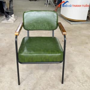 Thanh Lý Ghế Cafe Bọc Da Cao Cấp Tay Vịn Gỗ Mới 99%