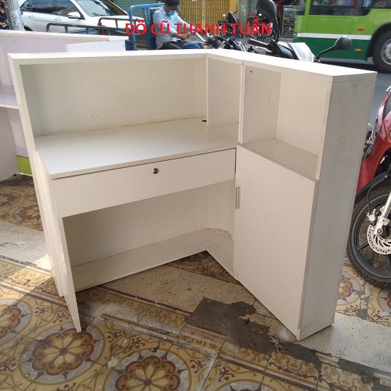 32323232-2 Thanh Lý Quầy Góc Màu Trắng Cũ Giá Rẻ - QC115