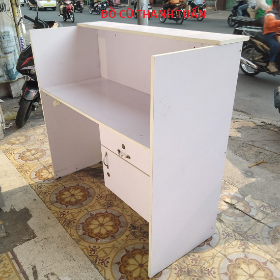 32323232-3 Thanh Lý Quầy Lễ Tân Trắng Sọc Xanh Cũ Giá Rẻ - QC114