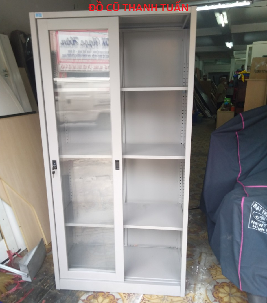 023250-1 Tủ Hồ Sơ Cửa Kính Lùa Cũ Giá Rẻ - THSC206