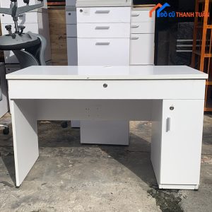 Bàn Làm Việc Trắng Có Hộc Cũ
