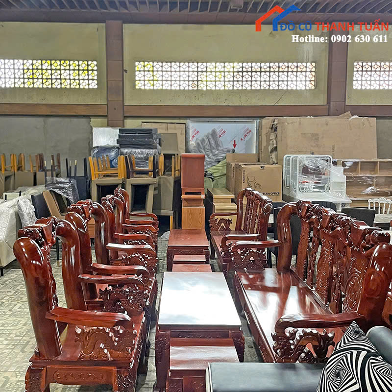 z6971958512207_832d4f71748edcfd03496f7cbc299c49-Sao-chep Bộ Salon Gỗ Tràm Đào Tay 8 Phúc - Lộc - Thọ Mới 99%