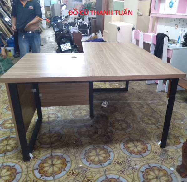 BÀN-LÀM-VIỆC-CHỮ-L-CŨ Bàn làm việc chữ L cũ giá rẻ - BLVC433