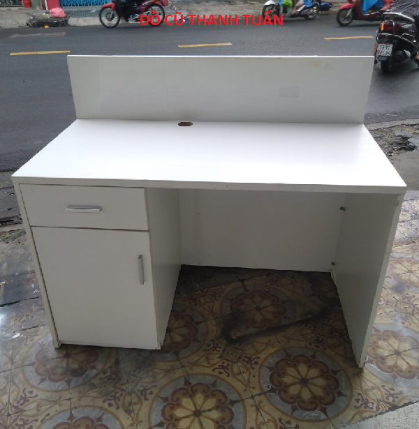 BÀN-HỌP Bàn Quầy Trắng Xanh Cũ Giá Rẻ - QC145