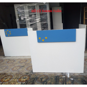 Bàn Quầy Trắng Xanh Cũ Giá Rẻ - QC145