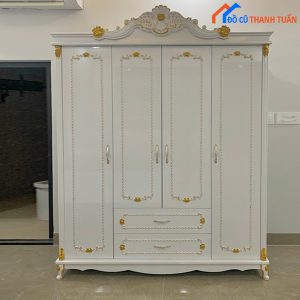 Tủ Quần Áo Tân Cổ Điển 4 Cánh Cũ Đẹp