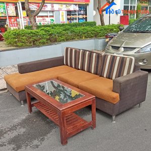 Thanh Lý Bộ sofa Góc L Bọc Vải Cũ Đẹp 90%
