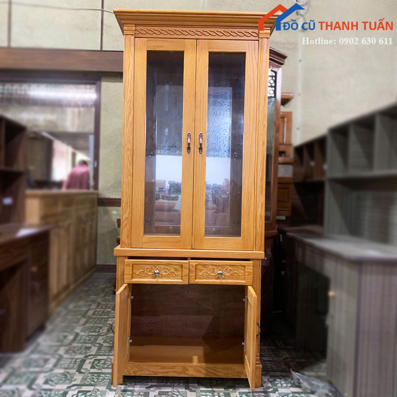 Tủ Phòng Khách Gỗ Sồi Cao Cấp Sang Trọng