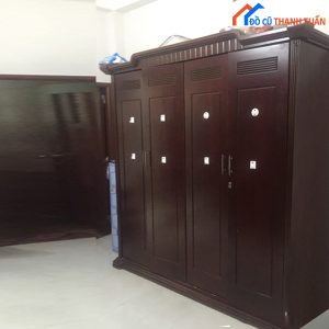 Tủ Quần Áo 4 Cánh Màu Nâu Cũ Giá Rẻ