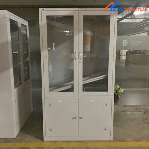 Tủ Hồ Sơ Sắt Hòa Phát Cửa Kính Cũ Đẹp 90%