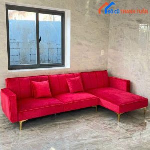 Sofa Góc Chữ L Bọc Vải Nhung Tồn Kho (Nhiều Màu)
