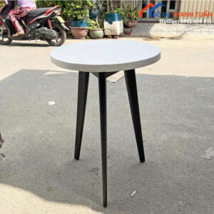 Bàn Tròn Cafe Cũ Màu Trắng Sang Trọng