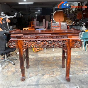 Bàn Thờ Gia Tiên 1 Tầng Gỗ Tự Nhiên Cũ