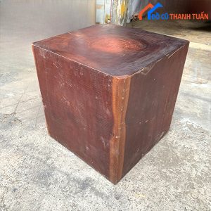Ghế Đôn Vuông Gỗ Nguyên Khối Cũ